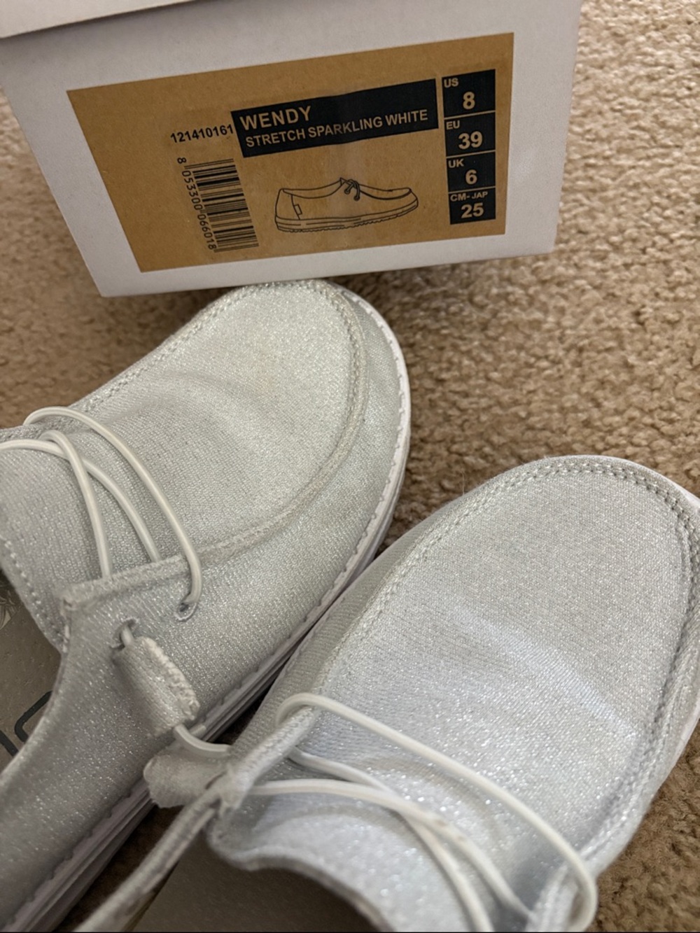 Hey Dude Silver Shimmer Woven Slip-Ons - Picture 5 of 5
